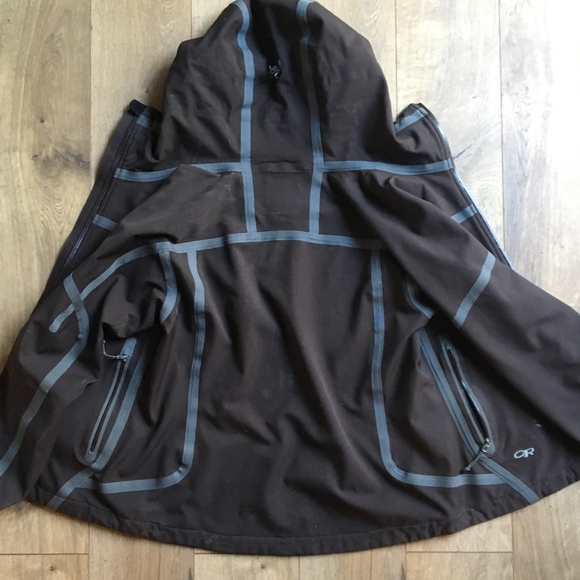 OR micro fleece lined soft shell jacket, brown - Picture 2 of 6